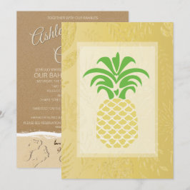 Tropische Ananas-Herzen Hochzeiten Einladungen