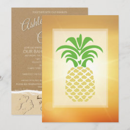 Tropische Ananas-Herzen Hochzeiten Einladungen