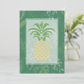 Tropische Ananas-Herzen Hochzeiten Einladungen (Stehend Vorderseite)