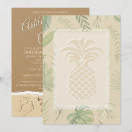 Tropische Ananas-Herzen Hochzeiten Einladungen