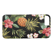 Tropische Ananas-Hibiskus-Blume iPhone Cover (Rückseite (Horizontal))