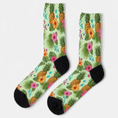 Tropische Ananas, Hibiskus & RX Pharmacy Socken (Linkes Detail)