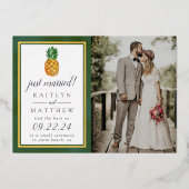 Tropische Ananas Hochzeit Foto Ankündigung Real (Vorderseite)