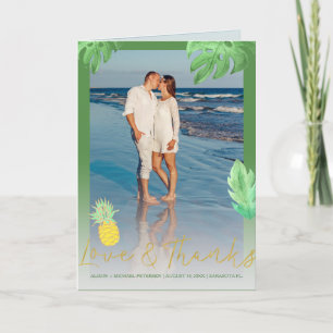Tropische Ananas Hochzeit grün Danke Foto