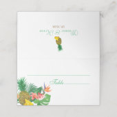 Tropische Ananas-Hochzeit-Platzkarte Platzkarte (Außenseite Aufgefaltet)