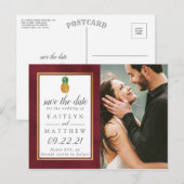 Tropische Ananas Hochzeit retten Datum Ankündigung (Vorne/Hinten)