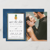 Tropische Ananas Hochzeit rettet das Datum Save The Date (Vorne/Hinten)