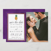 Tropische Ananas Hochzeit rettet das Datum Save The Date (Vorne/Hinten)