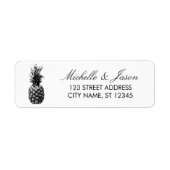 Tropische Ananas Hochzeit Rücksendeadresse (Vorne)