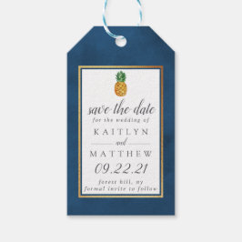 Tropische Ananas Hochzeit speichern das Datum Gesc Geschenkanhänger