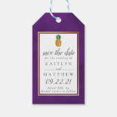 Tropische Ananas Hochzeit speichern das Datum Gesc Geschenkanhänger (Vorderseite)