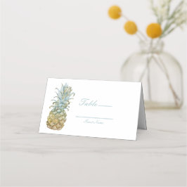 Tropische Ananas-Hochzeit-Tischnummer Platzkarte