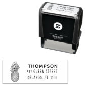 Tropische Ananas-Individuelle Name-Rücksendeadress Permastempel (Beispiel)