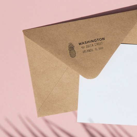 Tropische Ananas-Individuelle Name-Rücksendeadress Permastempel