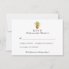 Tropische Ananas | Island Watercolor Wedding RSVP Karte