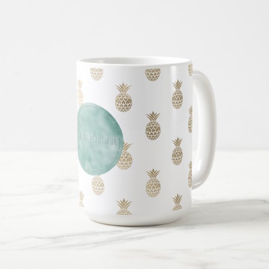 Tropische Ananas Kaffeetasse (VorderseiteRechts)