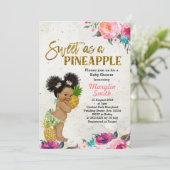 Tropische Ananas Kinderdusche Einladung (Stehend Vorderseite)