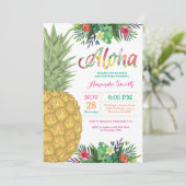 Tropische Ananas Kinderdusche Einladung (Stehend Vorderseite)