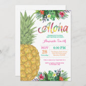 Tropische Ananas Kinderdusche Einladung (Vorne/Hinten)