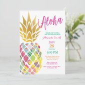 Tropische Ananas Kinderdusche Einladung (Stehend Vorderseite)