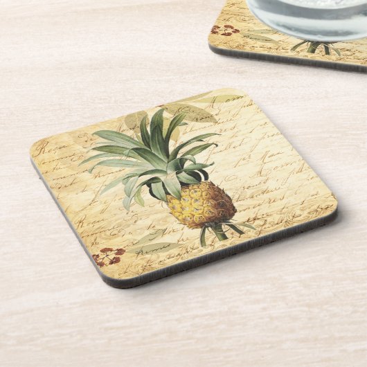 Tropische Ananas Kunst Getränkeuntersetzer (Linke Seite)