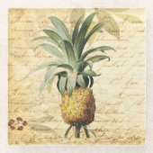 Tropische Ananas Kunst Glasuntersetzer (Vorderseite)