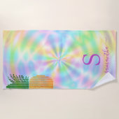 Tropische Ananas, maßgeschneiderte holografische P Strandtuch (Vorderseite)