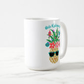Tropische Ananas Mele Kalikimaka Weihnachten Kaffeetasse (VorderseiteRechts)
