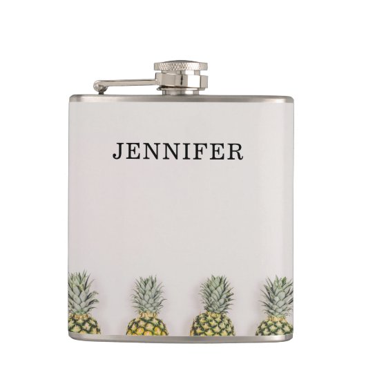 Tropische Ananas mit Namen Flachmann (Vorderseite)