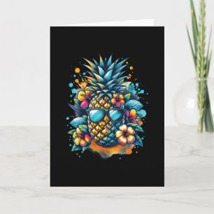 Tropische Ananas mit Shades Retro Sommer Stimmung Karte