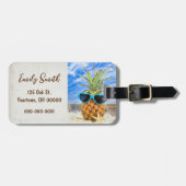 Tropische Ananas mit Sonnenbrille Gepäckanhänger (Vorderseite horizontal)