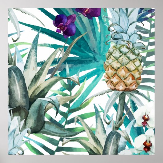 Tropische Ananas moderne Natur niedlich Poster (Vorne)