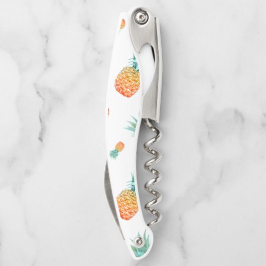 Tropische Ananas Monogramm Flasche Kellnermesser (Rückseite)
