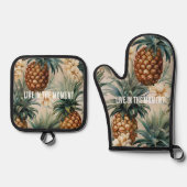 Tropische Ananas Ofenhandschuh & Topflappen-Set (Vorderseite)