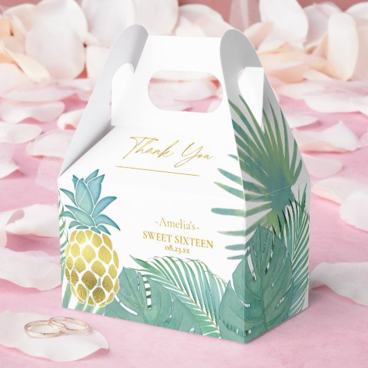 Tropische Ananas Palmen Süß 16 ID922 Geschenkschachtel (Hochzeit)