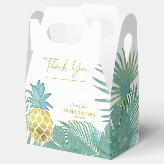 Tropische Ananas Palmen Süß 16 ID922 Geschenkschachtel (Geöffnet)