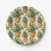 Tropische Ananas Papier Teller Party Tableware (Vorderseite)