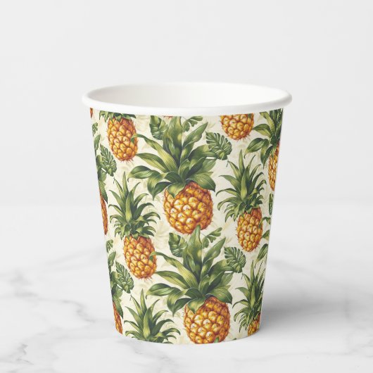 Tropische Ananas-Papierkäppchen-Party-Tablettenwar Pappbecher (Rückseite)