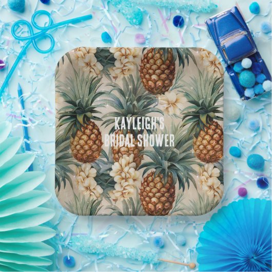 Tropische Ananas Pappteller (Party)