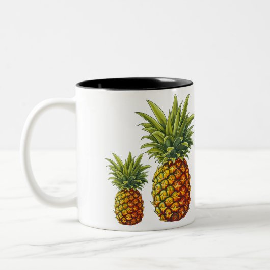 Tropische Ananas-Paradies-Tasse Zweifarbige Tasse (Links)