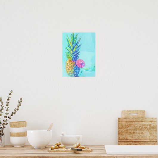 Tropische Ananas Poster (Küche)