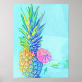 Tropische Ananas Poster (Vorne)