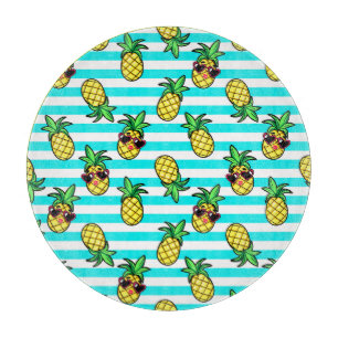 Tropische Ananas: Retro-Sonnenbrillen Muster. Schneidebrett