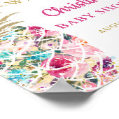 Tropische Ananas Rosa BläsernBaby Dusche Begrüßung Poster (Ecke)