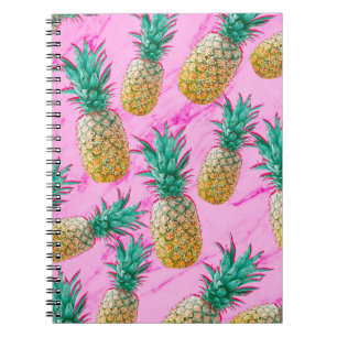 Tropische Ananas & Rosa Marmor Moderne Farbigkeit Notizblock