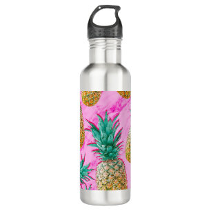 Tropische Ananas & Rosa Marmor Moderner Bunter Sti Edelstahlflasche