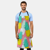 Tropische Ananas: Roter Cartoon Chic. Schürze (Getragen)