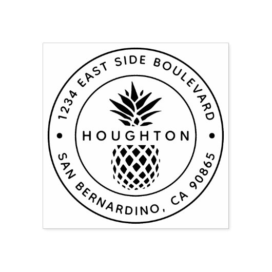 Tropische Ananas-Rücksendeadresse Gummistempel (Prägung)