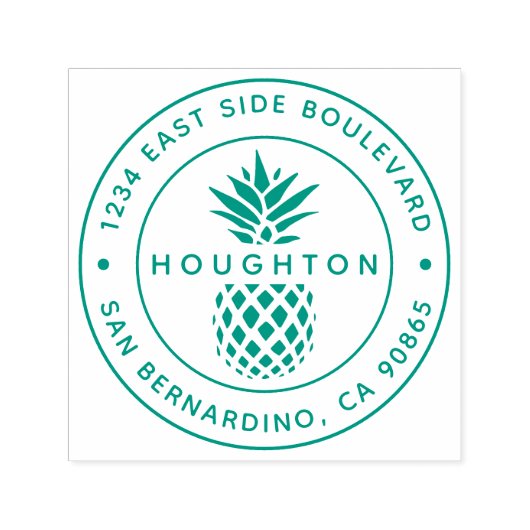 Tropische Ananas-Rücksendeadresse Permastempel (Design)