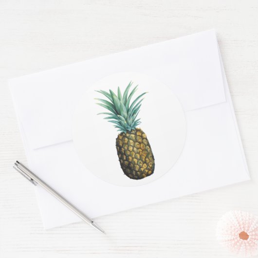 Tropische Ananas Runder Aufkleber (Umschlag)